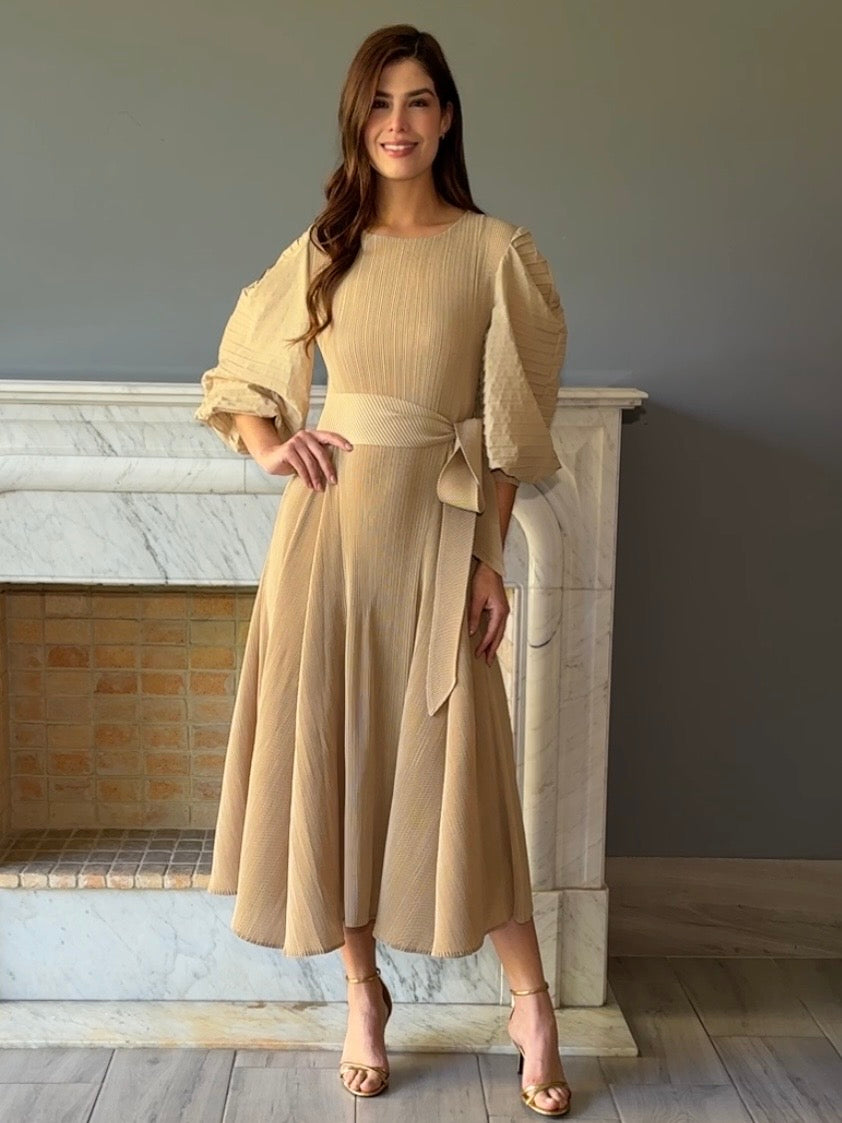 VESTIDO BEIGE MIDI QC3780