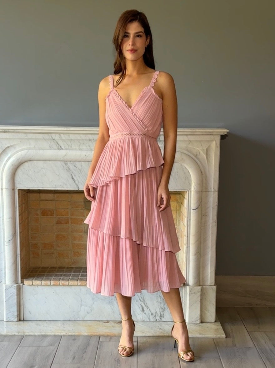 VESTIDO MIDI ROSA 16484