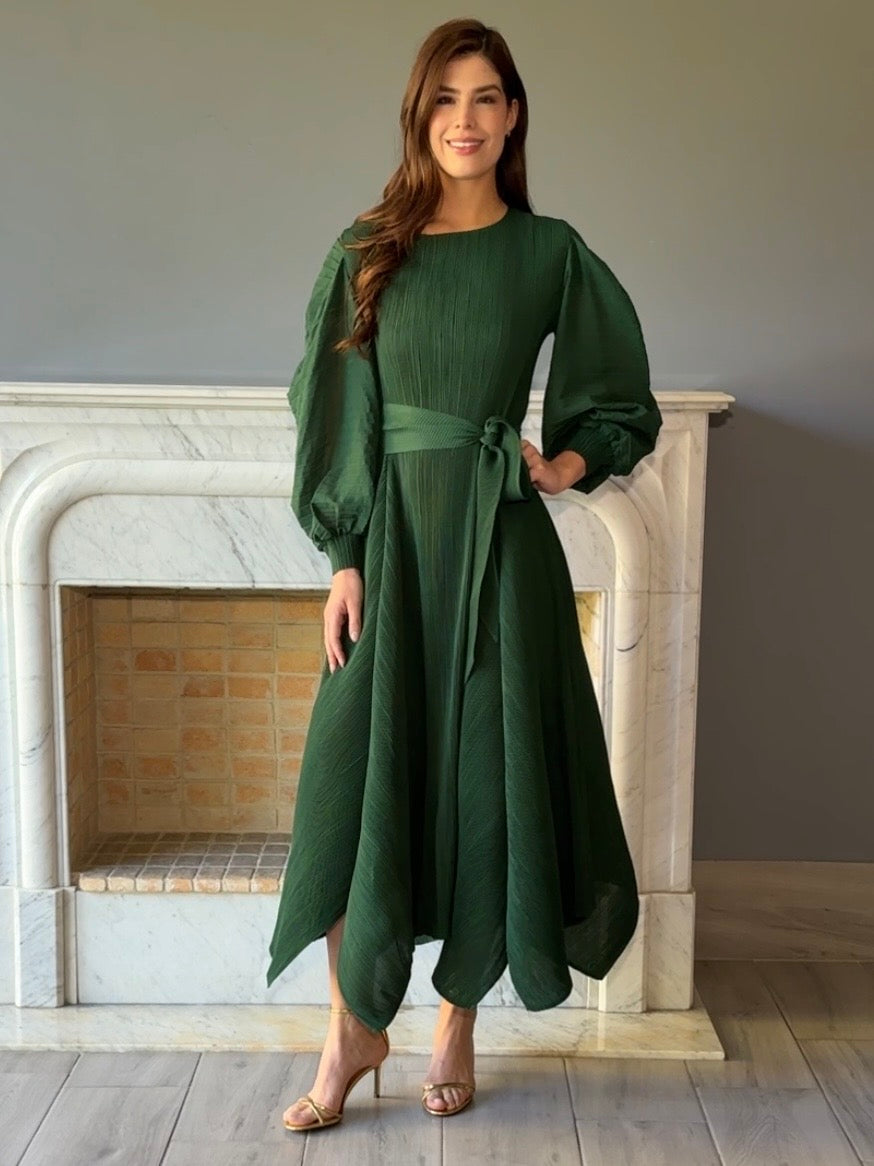 VESTIDO VERDE MIDI QC3780