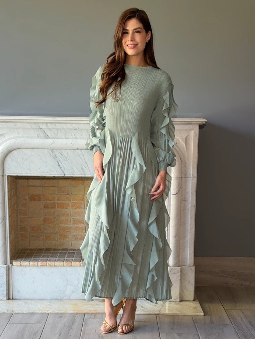 VESTIDO MIDI VERDE PC3687