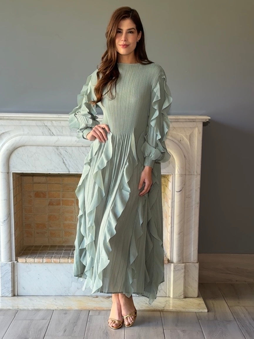 VESTIDO MIDI VERDE PC3687