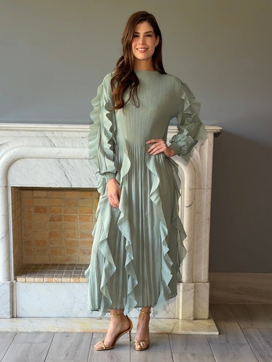 VESTIDO MIDI VERDE PC3687