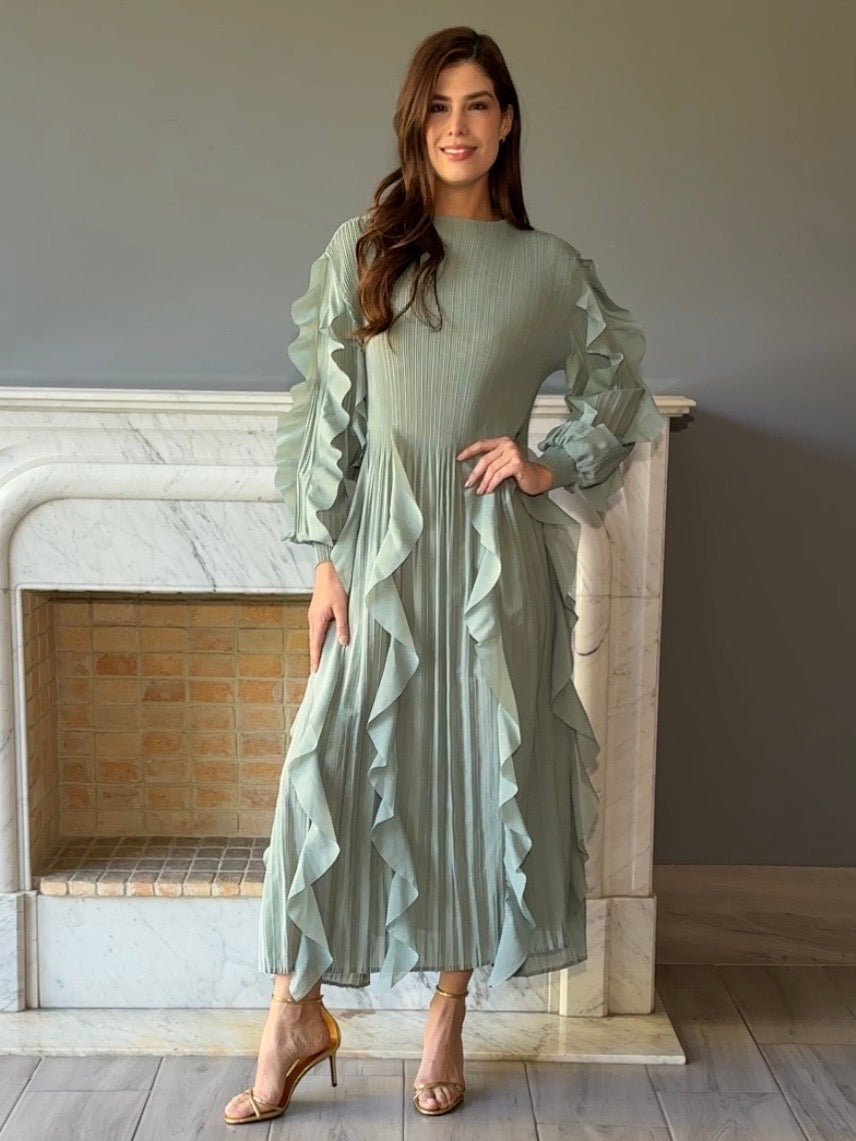 VESTIDO MIDI VERDE PC3687