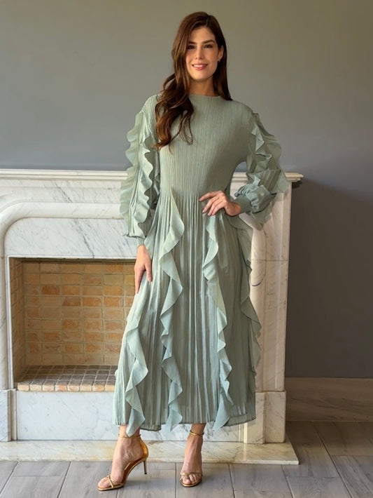 VESTIDO MIDI VERDE PC3687