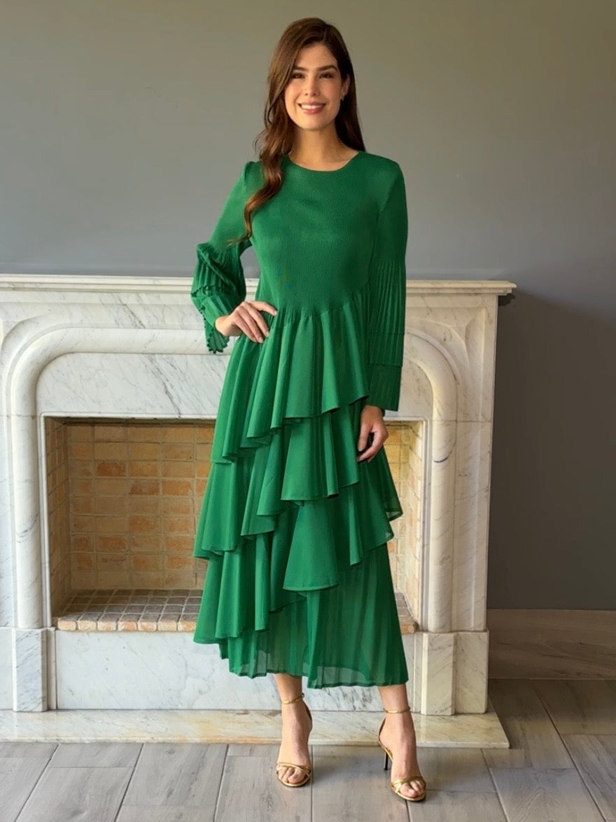 VESTIDO VERDE MIDI QC9198