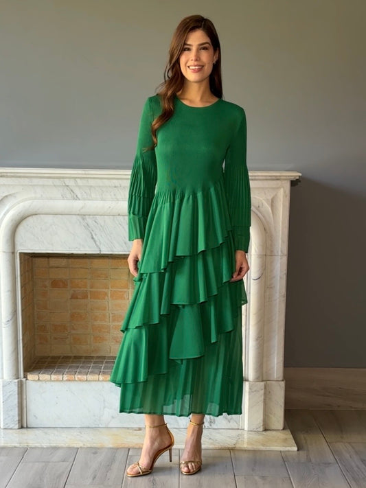 VESTIDO VERDE MIDI QC9198