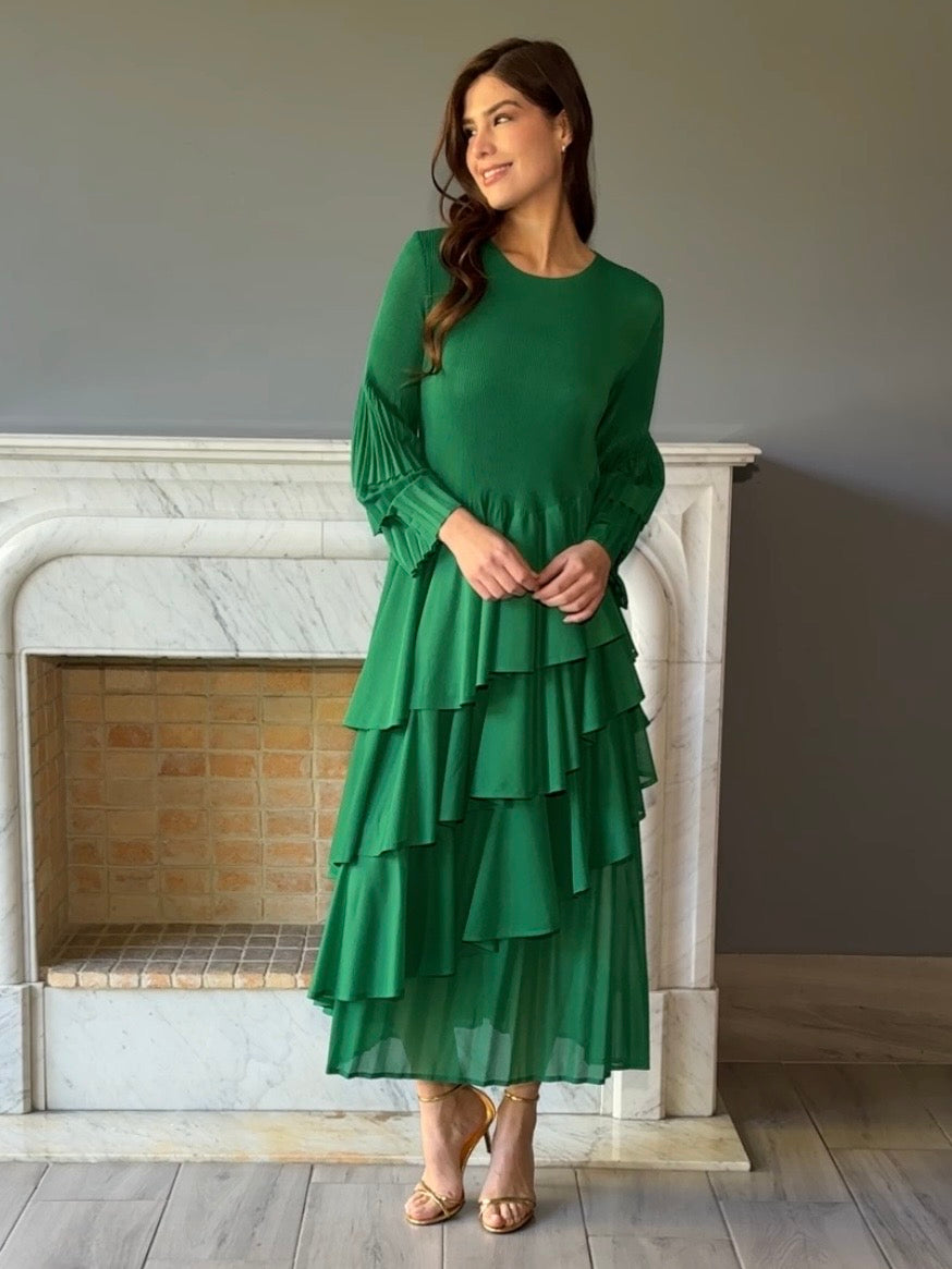 VESTIDO VERDE MIDI QC9198