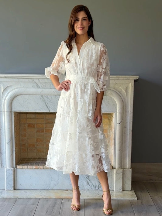 VESTIDO BLANCO MIDI D5673