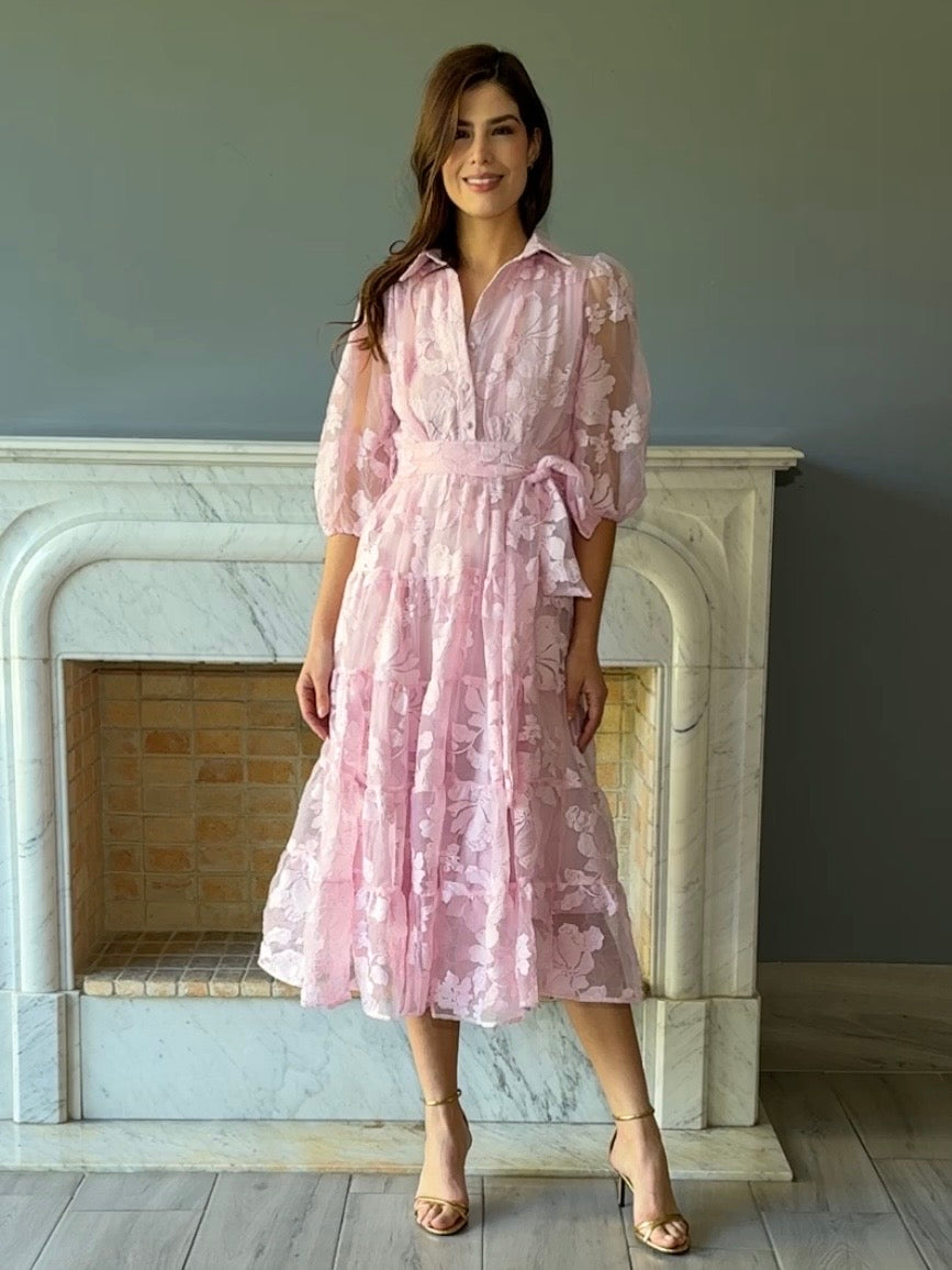 VESTIDO ROSA  MIDI D5673