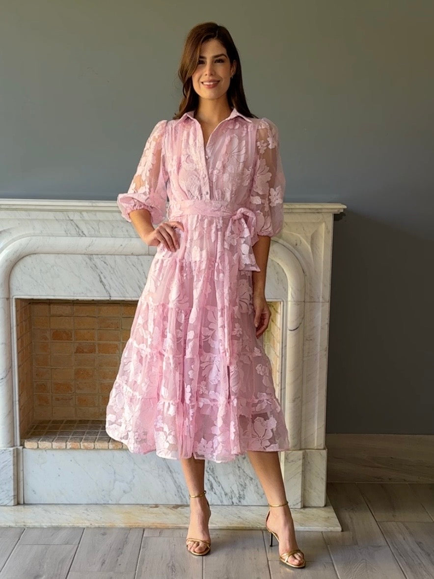 VESTIDO ROSA  MIDI D5673