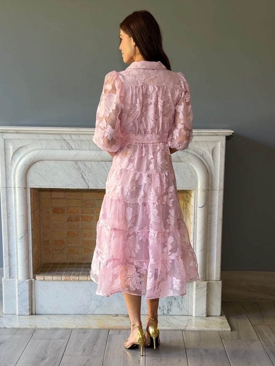 VESTIDO ROSA  MIDI D5673