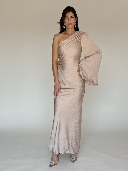 VESTIDO BEIGE D10878