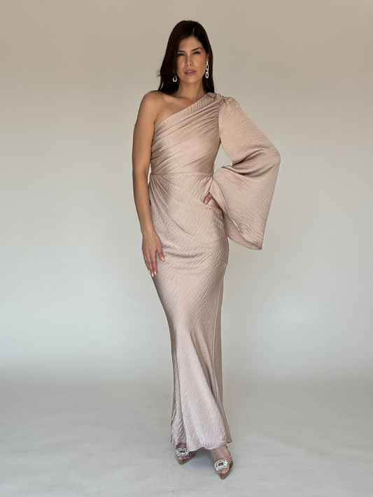 VESTIDO BEIGE D10878