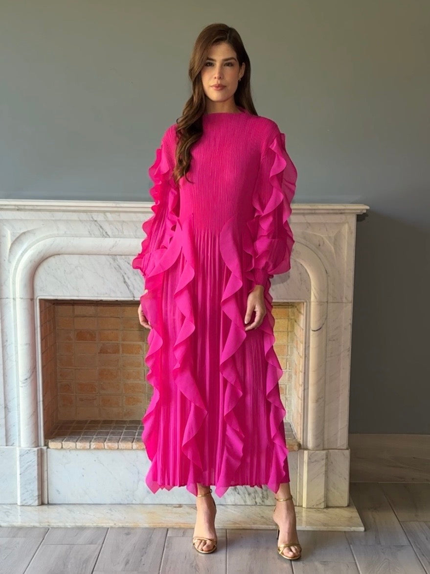 VESTIDO MIDI ROSA PC3687