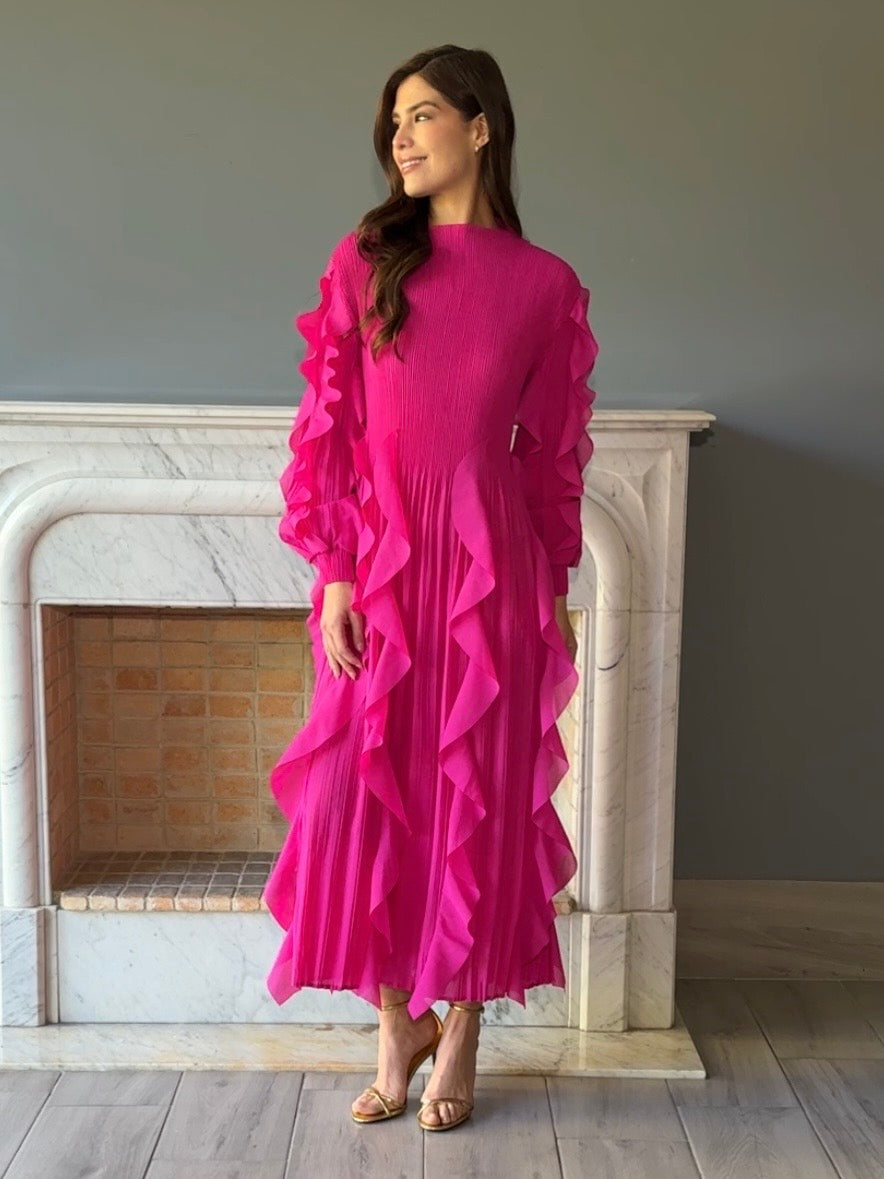 VESTIDO MIDI ROSA PC3687