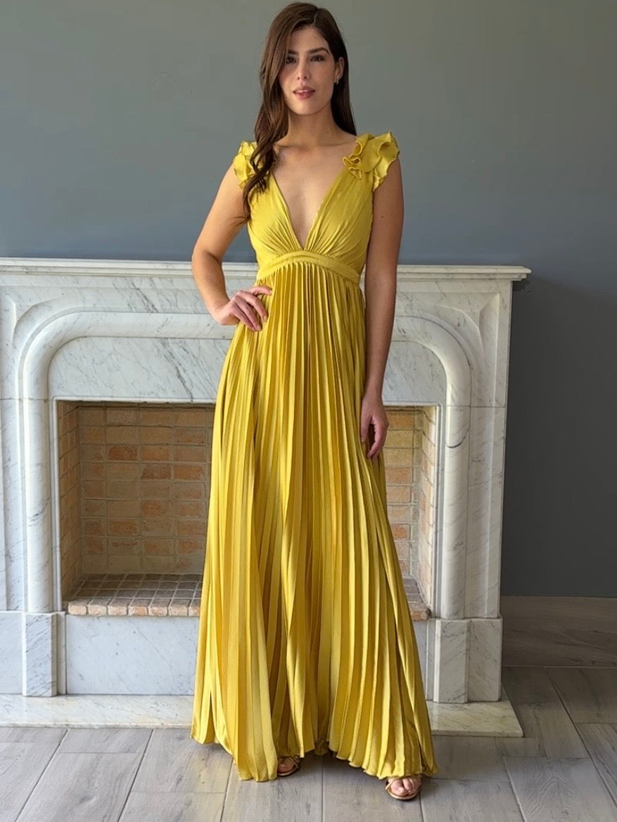 VESTIDO LARGO AMARILLO 2905