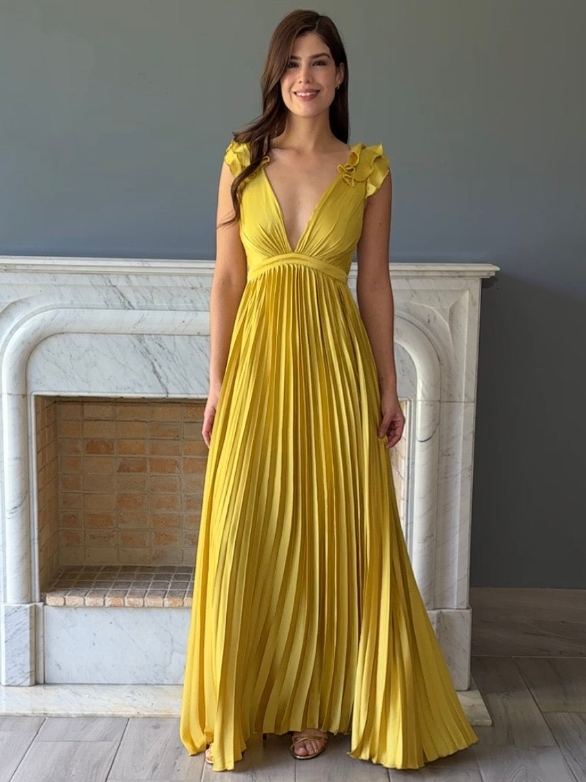 VESTIDO LARGO AMARILLO 2905