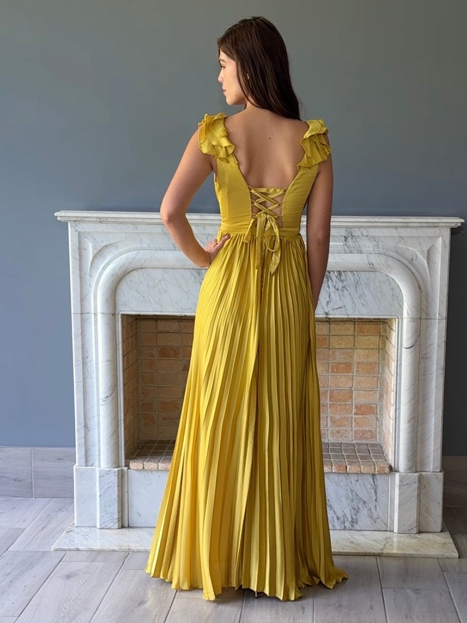 VESTIDO LARGO AMARILLO 2905