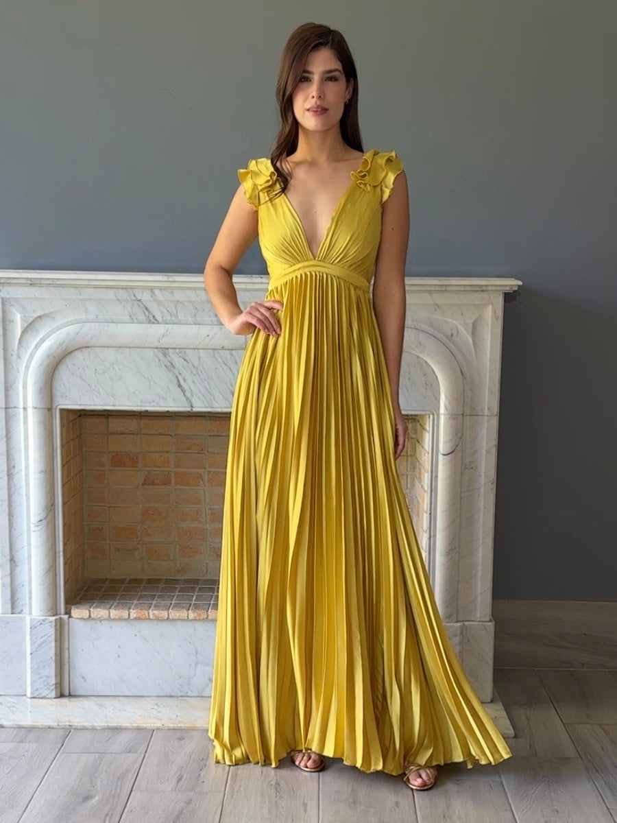 VESTIDO LARGO AMARILLO 2905