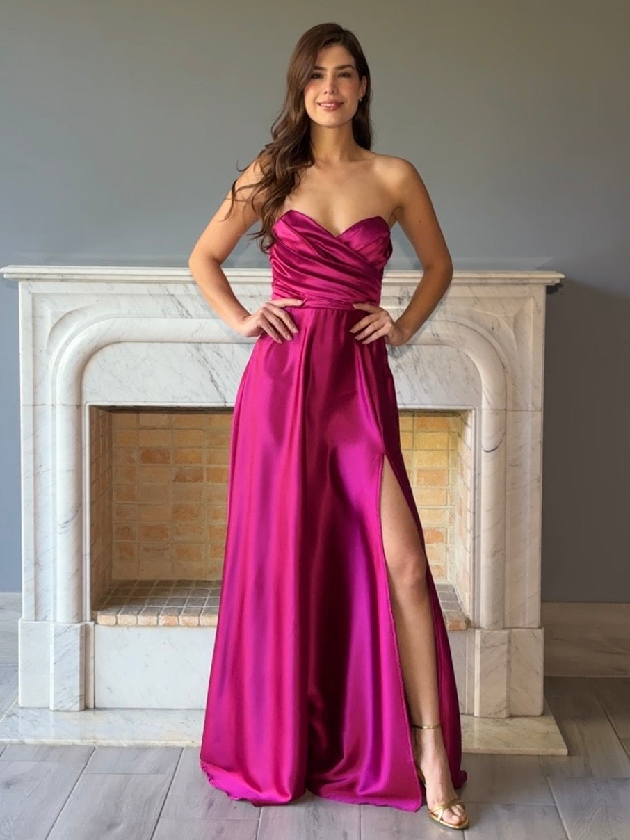 VESTIDO LARGO ROSA F22972