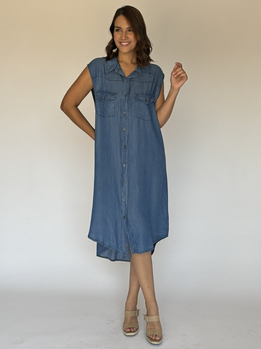 VESTIDO DEMIN MIDI AZUL 82311
