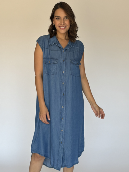 VESTIDO DEMIN MIDI AZUL 82311