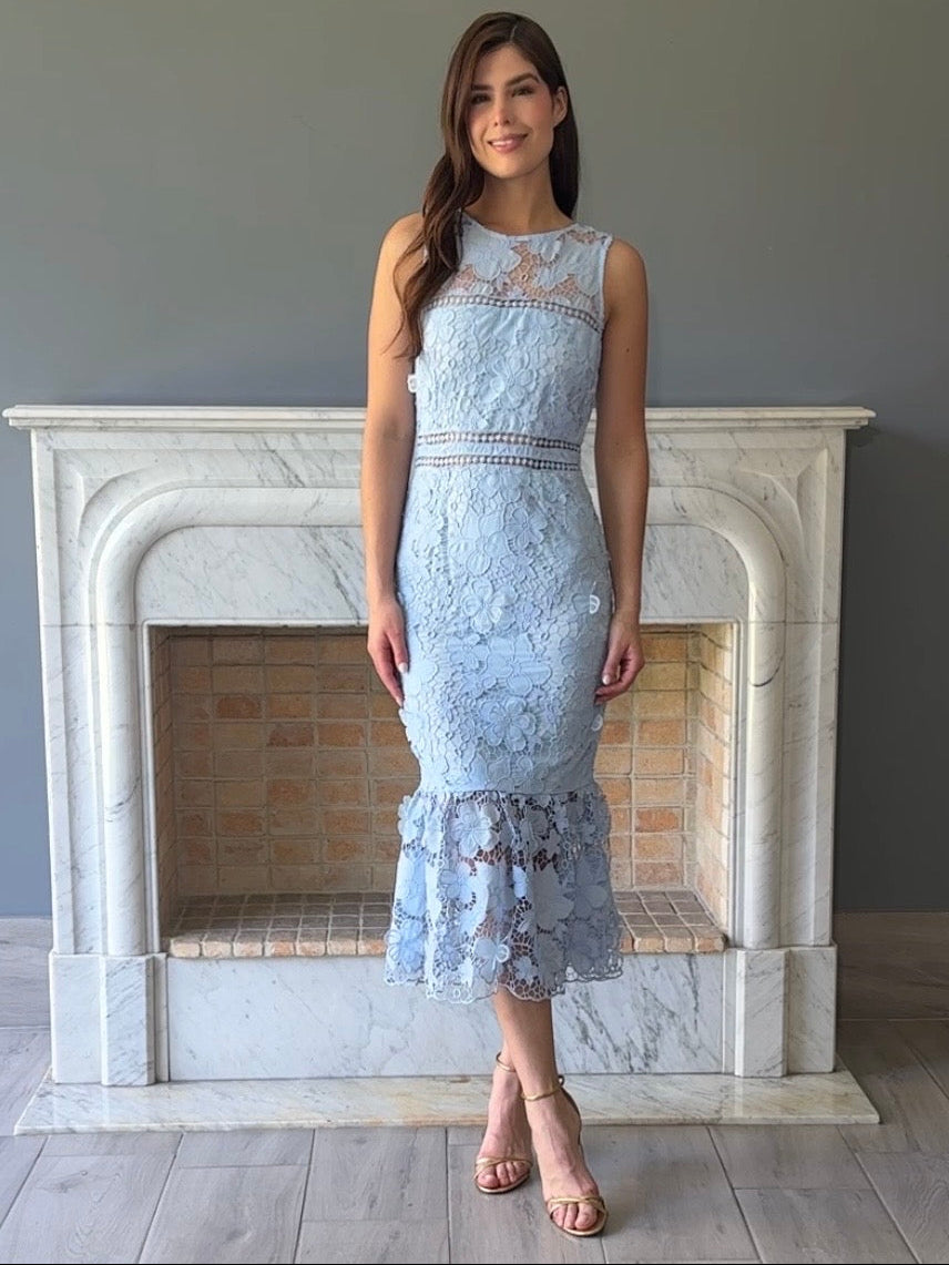 VESTIDO MIDI AZUL 15358