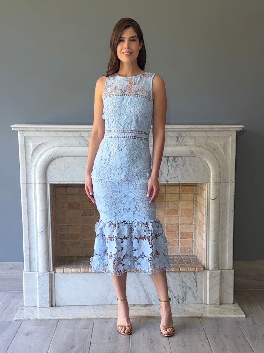 VESTIDO MIDI AZUL 15358
