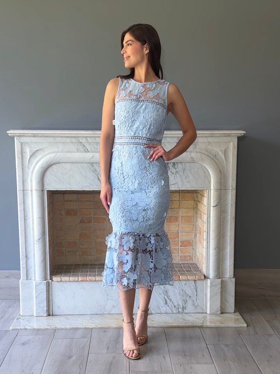 VESTIDO MIDI AZUL 15358