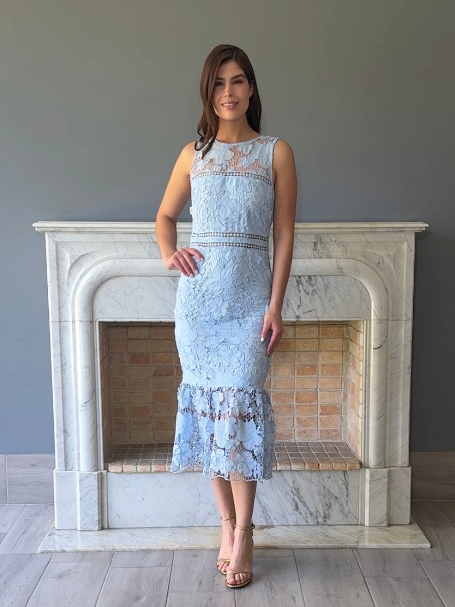 VESTIDO MIDI AZUL 15358