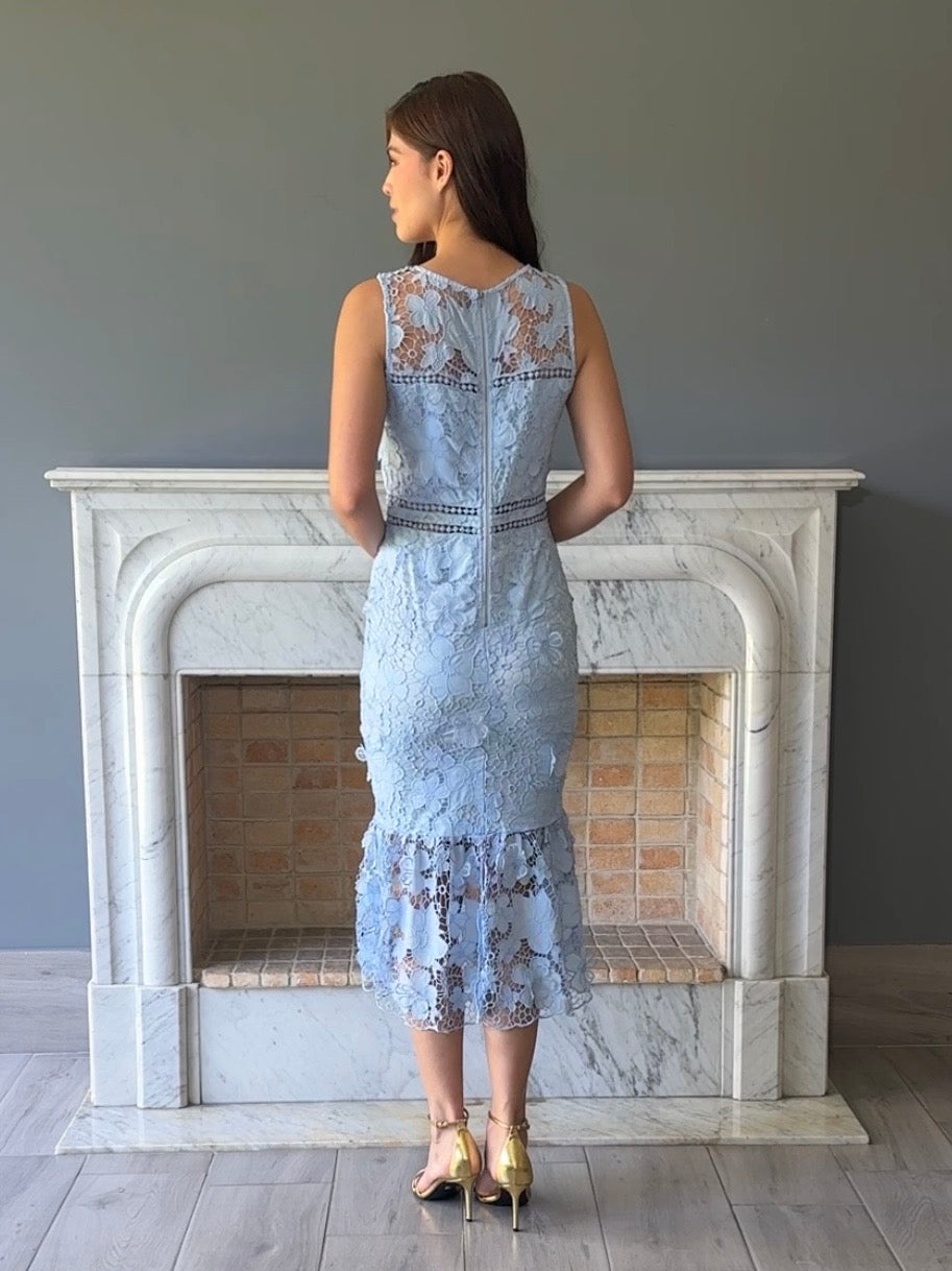 VESTIDO MIDI AZUL 15358