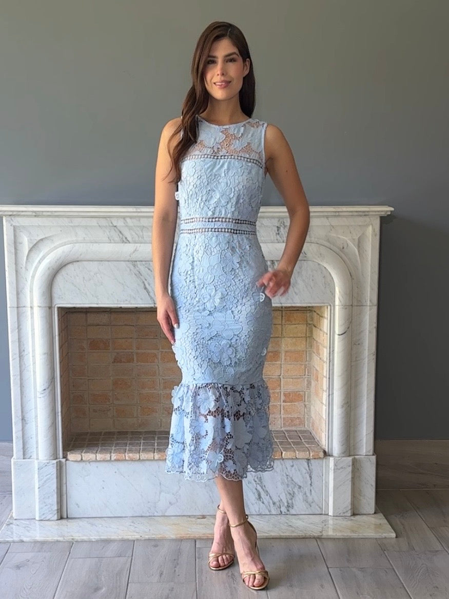 VESTIDO MIDI AZUL 15358