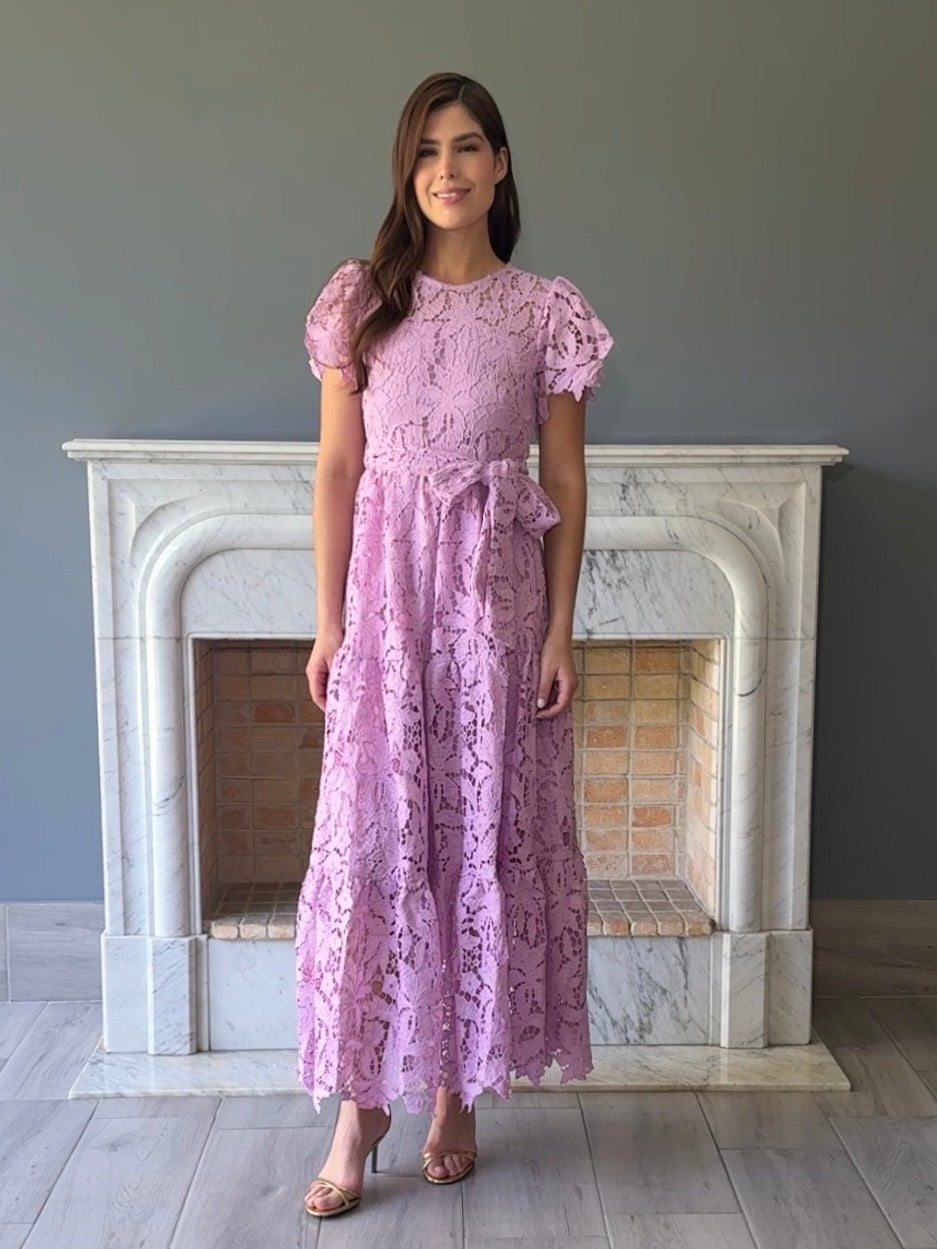 VESTIDO DE ENCAJE ROSA D6057