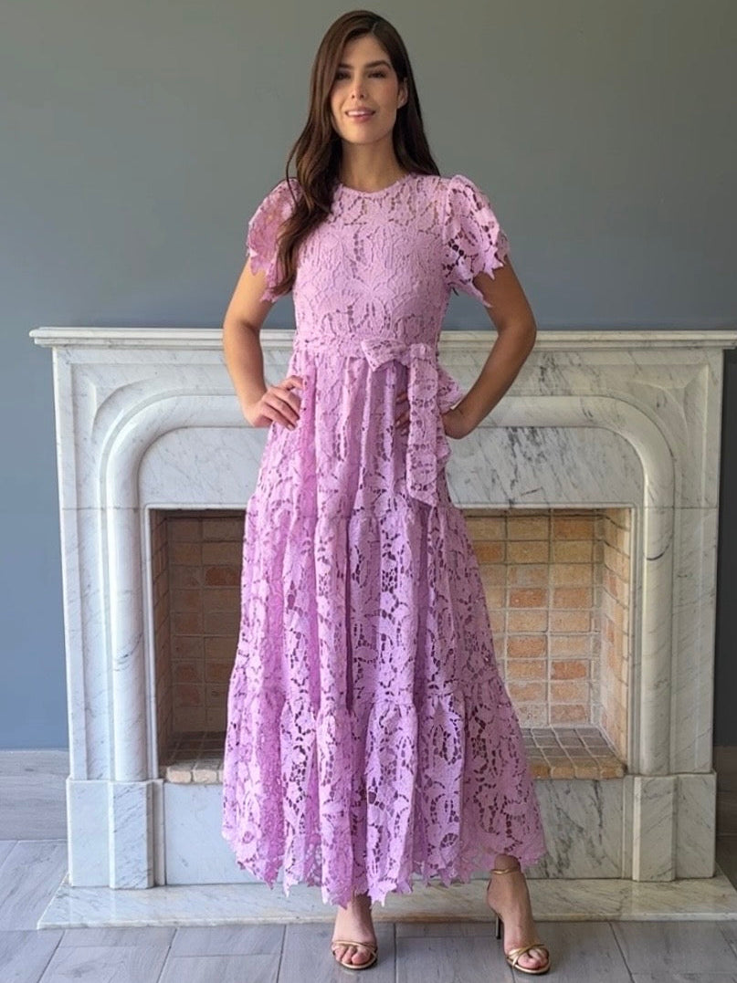 VESTIDO DE ENCAJE ROSA D6057