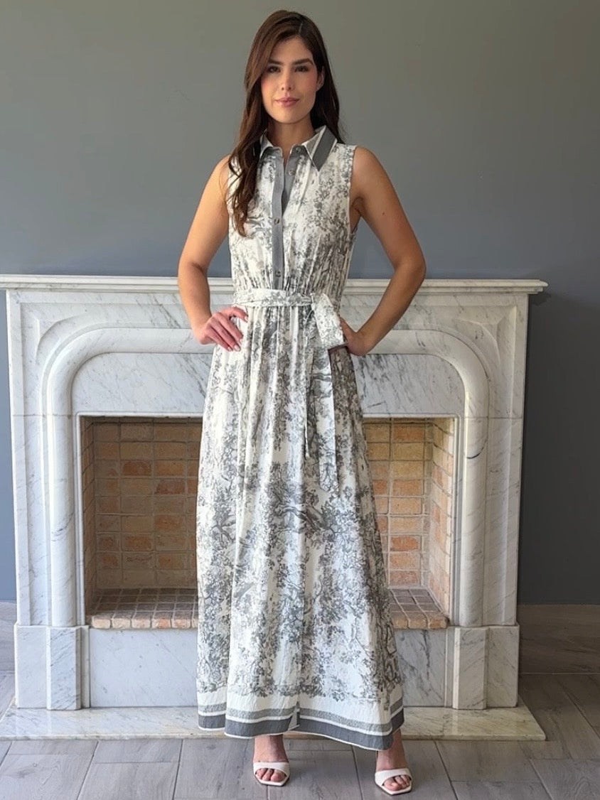 VESTIDO ESTAMPADO GRIS 2600H