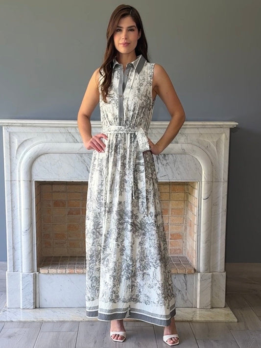 VESTIDO ESTAMPADO GRIS 2600H