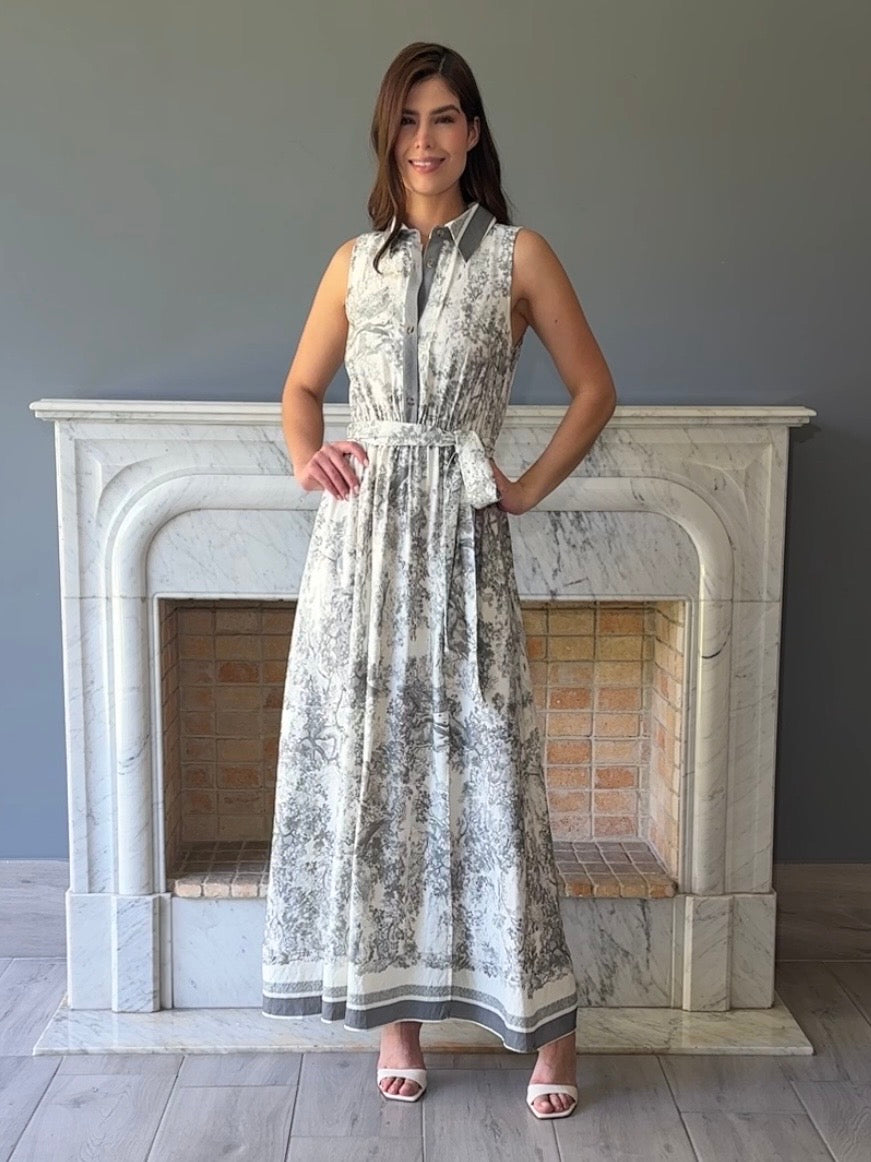 VESTIDO ESTAMPADO GRIS 2600H