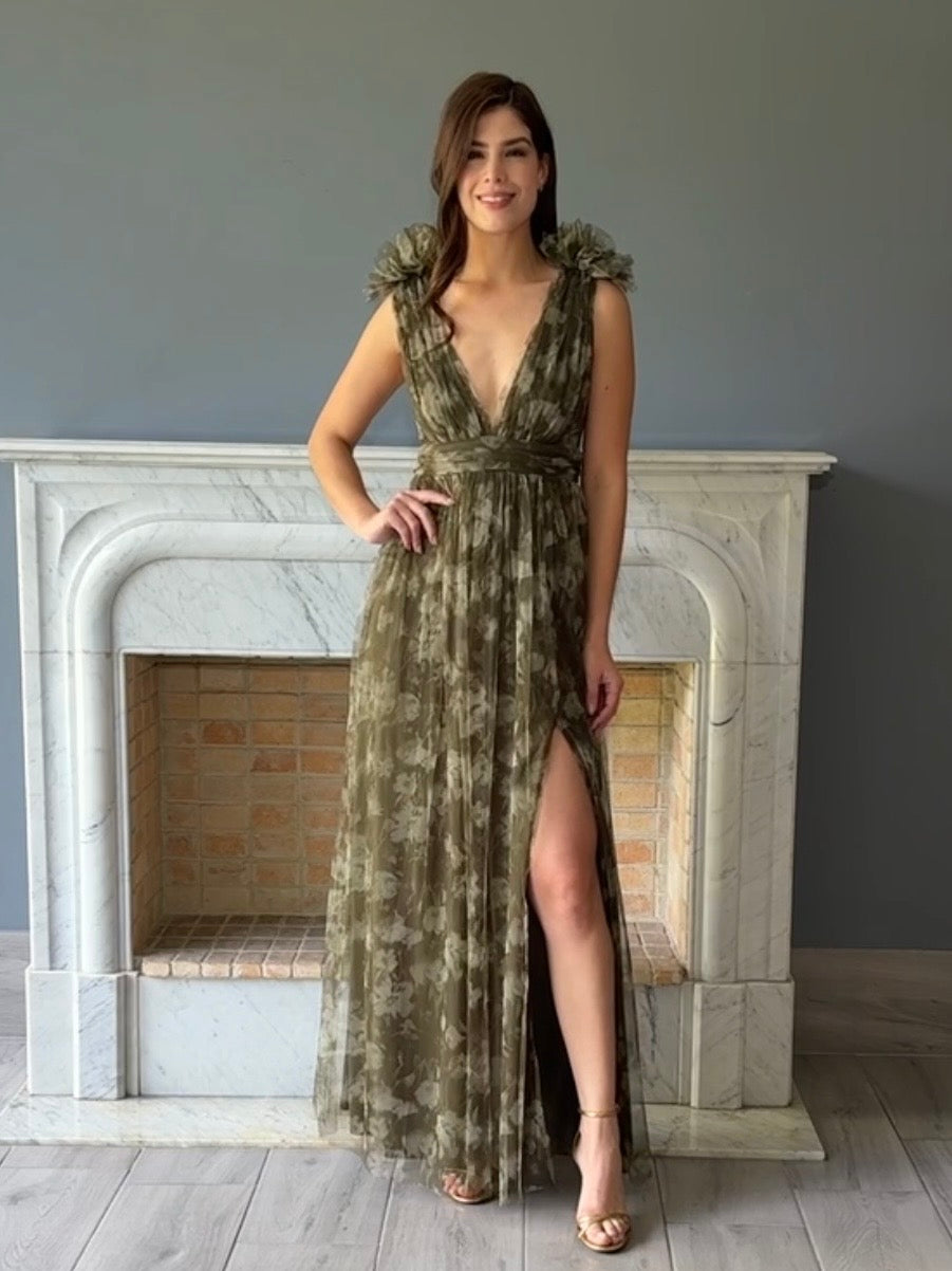 VESTIDO ESTAMPADO VERDE M1010