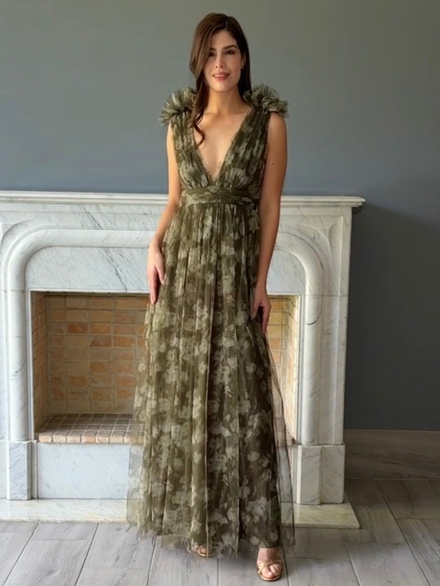 VESTIDO ESTAMPADO VERDE M1010