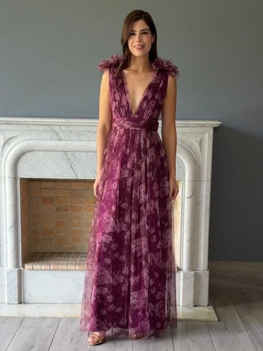 VESTIDO ESTAMPADO TINTO M1010