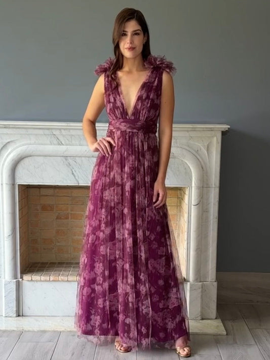 VESTIDO ESTAMPADO TINTO M1010
