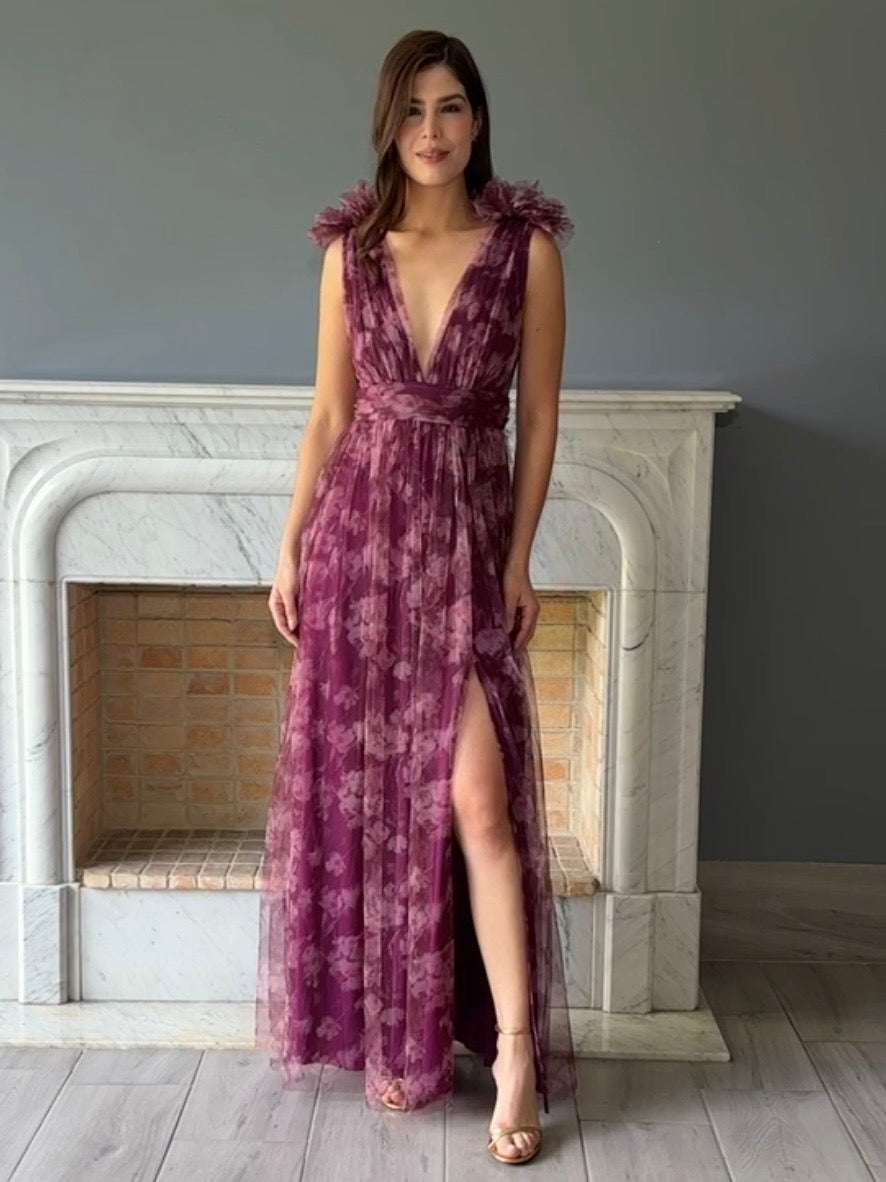 VESTIDO ESTAMPADO TINTO M1010