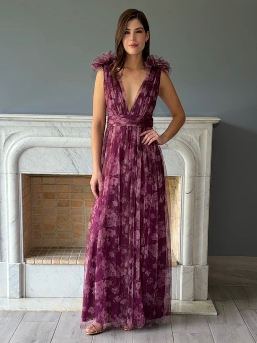 VESTIDO ESTAMPADO TINTO M1010