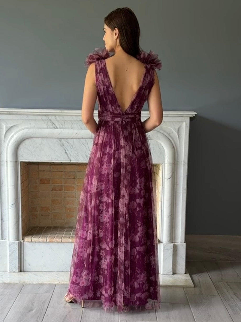 VESTIDO ESTAMPADO TINTO M1010