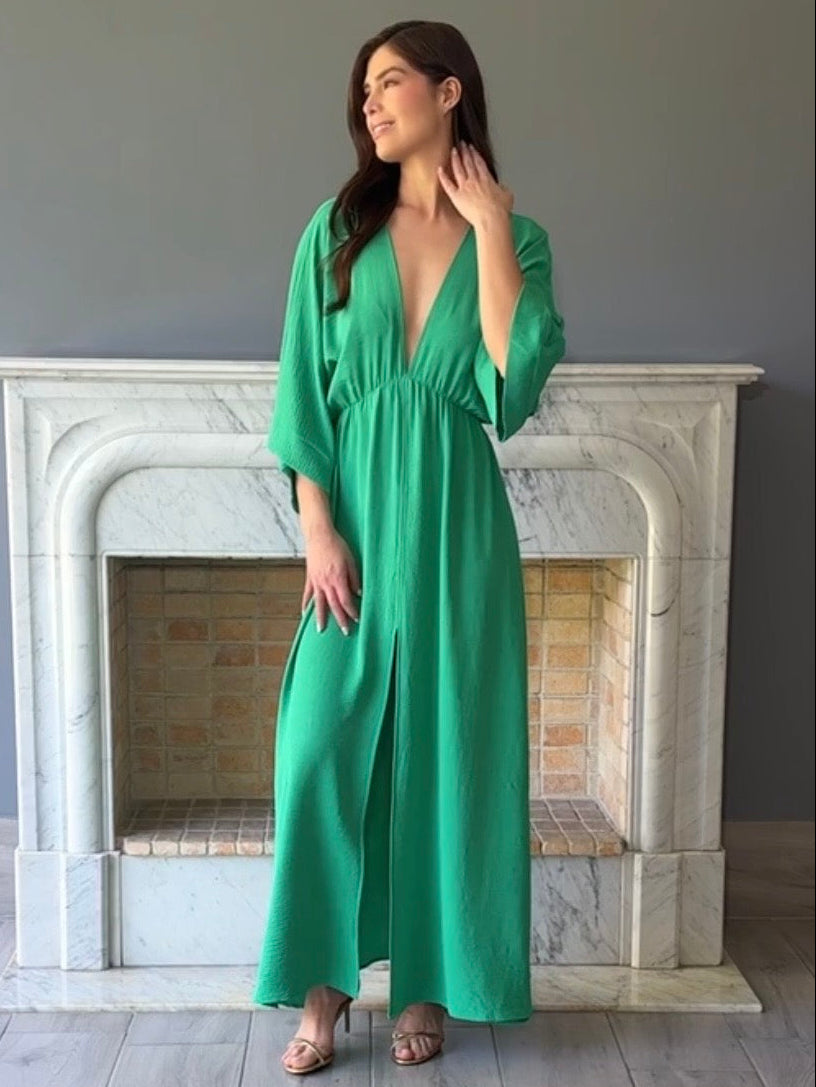 VESTIDO VERDE D8305