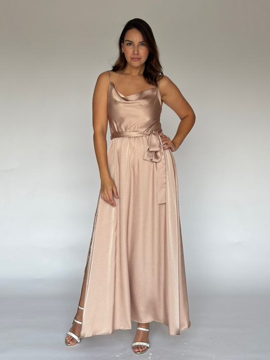 VESTIDO  DORADO D7408
