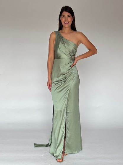 VESTIDO LARGO VERDE 22606