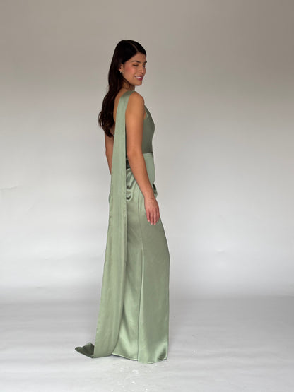 VESTIDO LARGO VERDE 22606