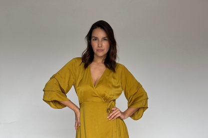 VESTIDO LARGO MOSTAZA 24708
