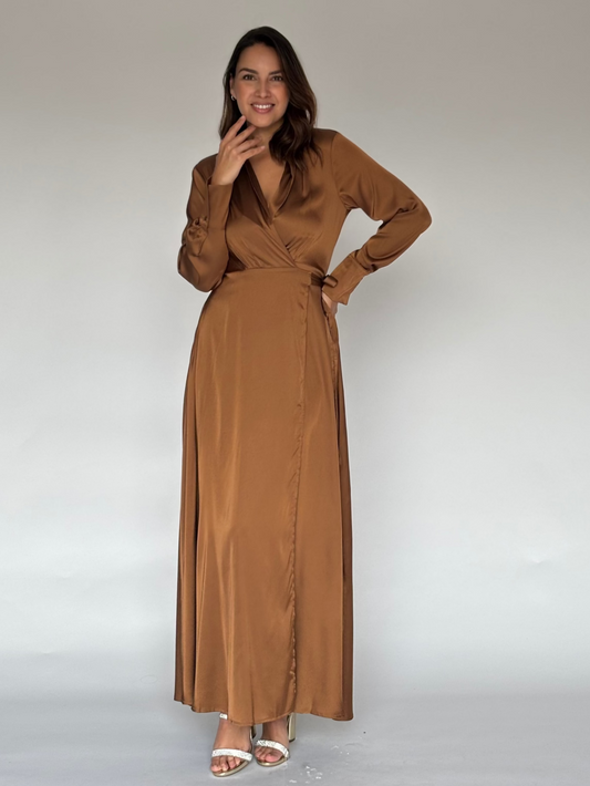 VESTIDO CAMISERO CAFE 30064